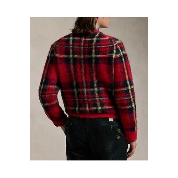 Polo Ralph Lauren Men's Plaid Wool-Blend Sweater Red SZ. S NWT$398 - Picture 2 of 14